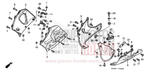 CAPOT INFERIEUR CBR900RRX de 1999